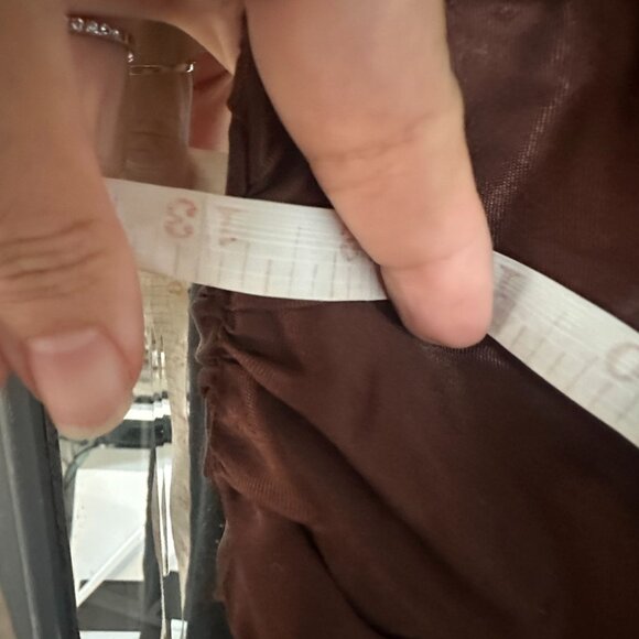 Zara Brown Surplice V-neck Satin Slip Midi Dress Side Slit Size Small - Picture 11 of 12